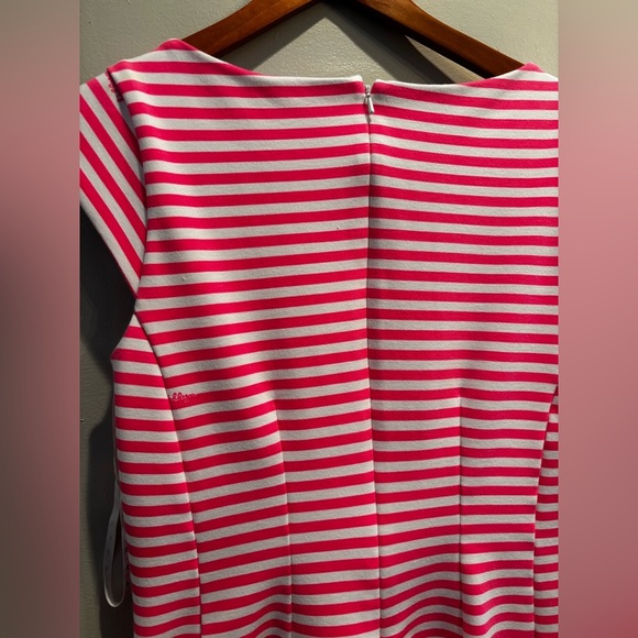 Lilly Pulitzer White and Pink Fit and Flare Mini Dress boat midi medium resort - Picture 8 of 16